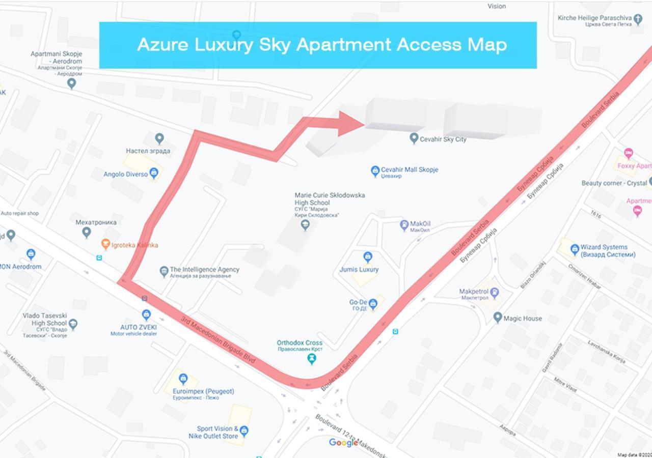 Azure Luxury Sky Apartment Скопье Экстерьер фото